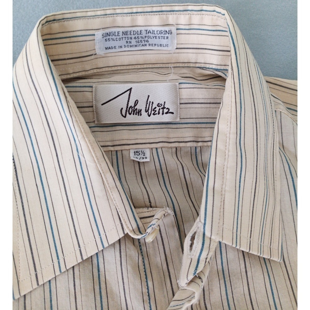 VINTAGE JOHN WEITZ 'SINGLE NEEDLE TAILORING' MEN'S SHIRT SIZE 151/2, 32/33 A120